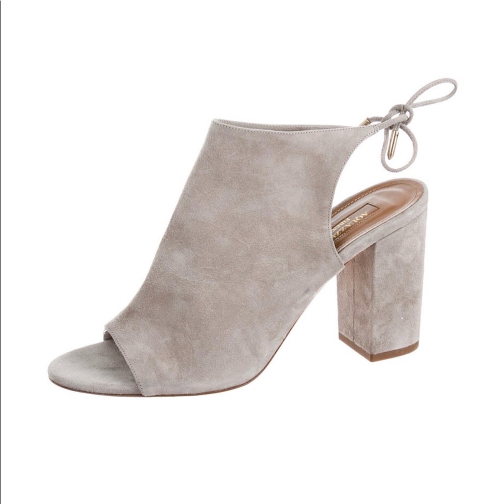 Aquazzura Suede Peep-toe Heels